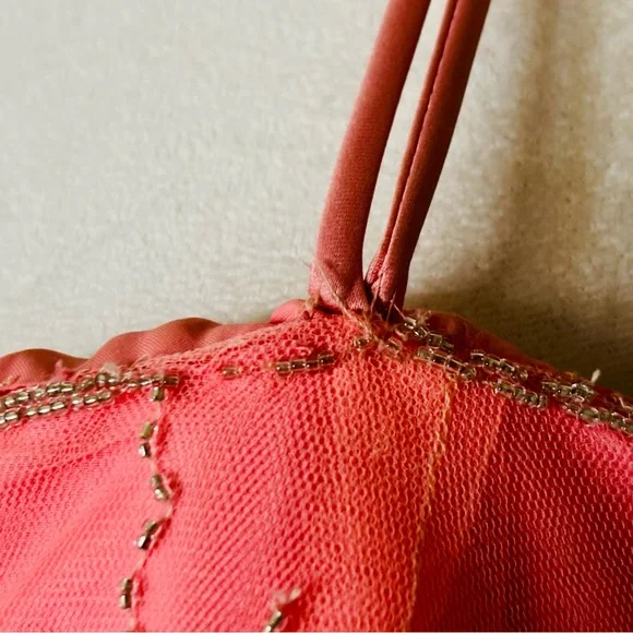 Alfred Angelo Coral Pink Beaded Princess Plus Size Prom Dress - Picture 14 of 16